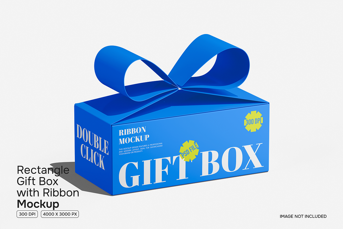 Gift Box with Ribbon Mockup, a Packaging Mockup by Permadi Creative