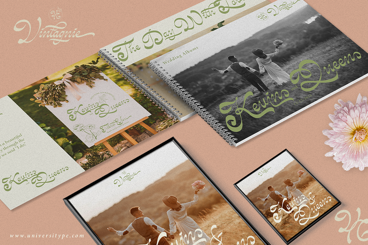 UT Vintagnie - A Wedding Script Font, a Script Font by Universitype (Photo 11 of 12)