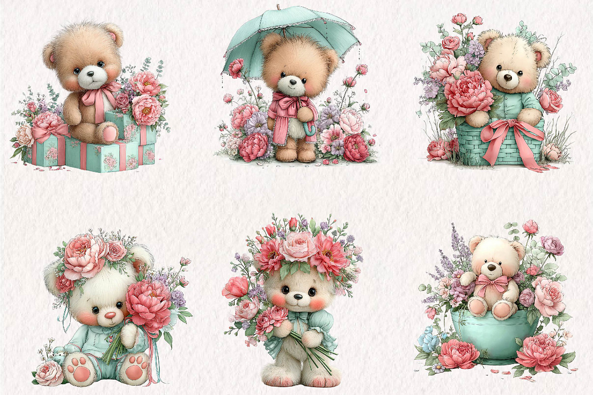 Baby in bloom Teddy bear png, a Seasonal Illustration by CreationArt (Photo 3 of 7)