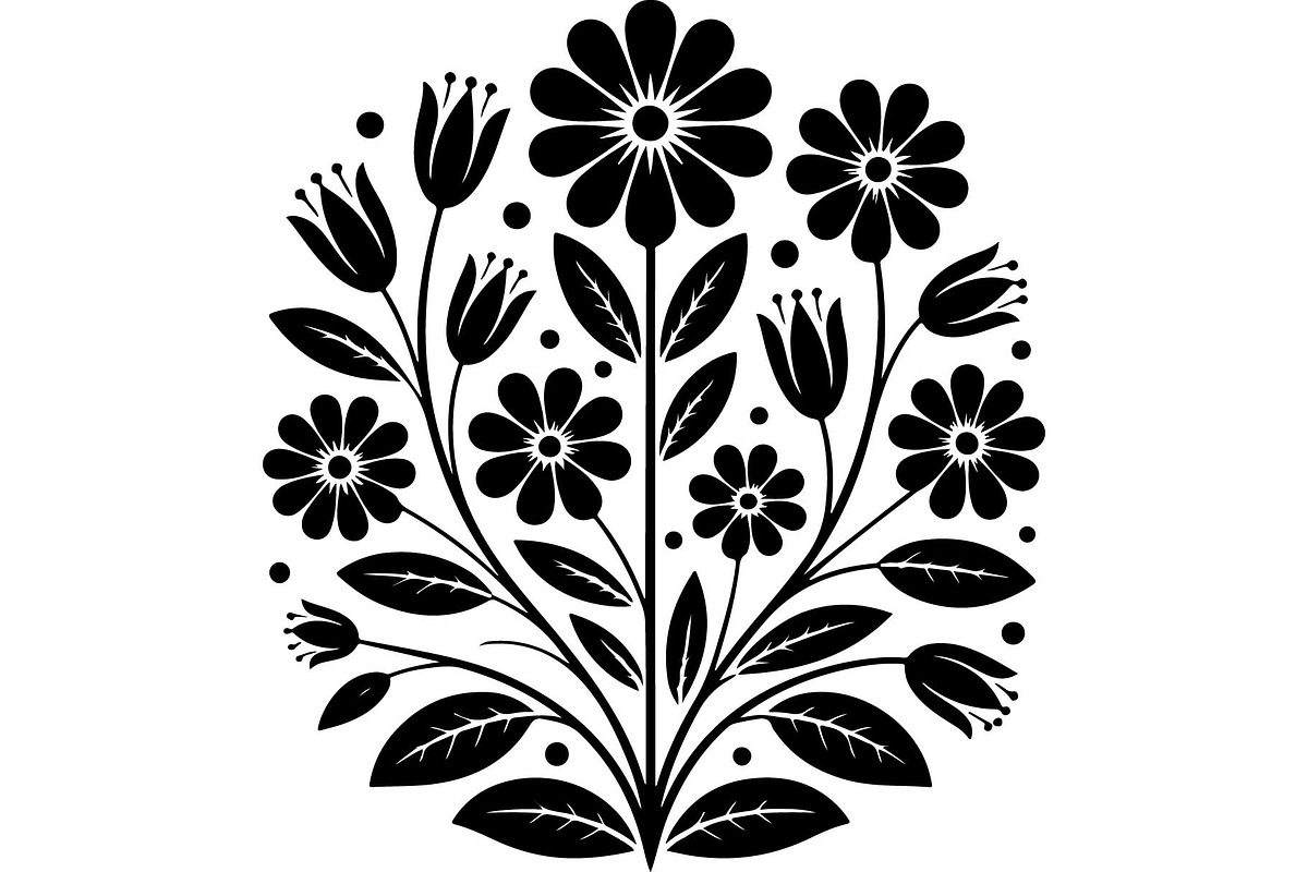 Black Wildflower Bouquet Set, an Object Graphic by jahid234 (Photo 7 of 13)