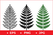 Fern Leaf Vector Illustration, a Solid Icon by Artonix (Thumbnail 1 of 2)