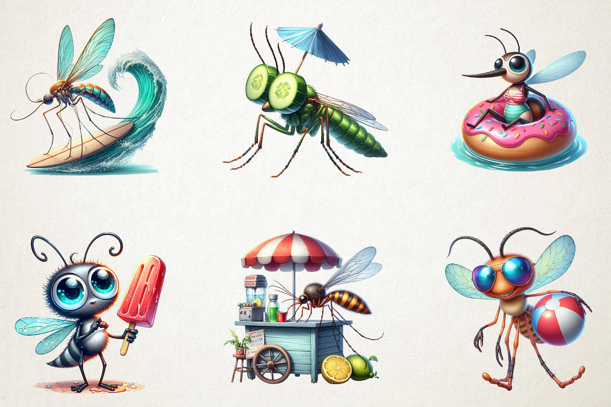 Summer Mosquitoes Clipart, an Illustration by RobertsArt (Photo 4 of 5)