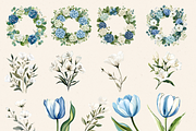 BLUE WHITE HYDRANGEA WEDDING PNG, a Decorative Illustration by Daring Digies (Thumbnail 2 of 10)