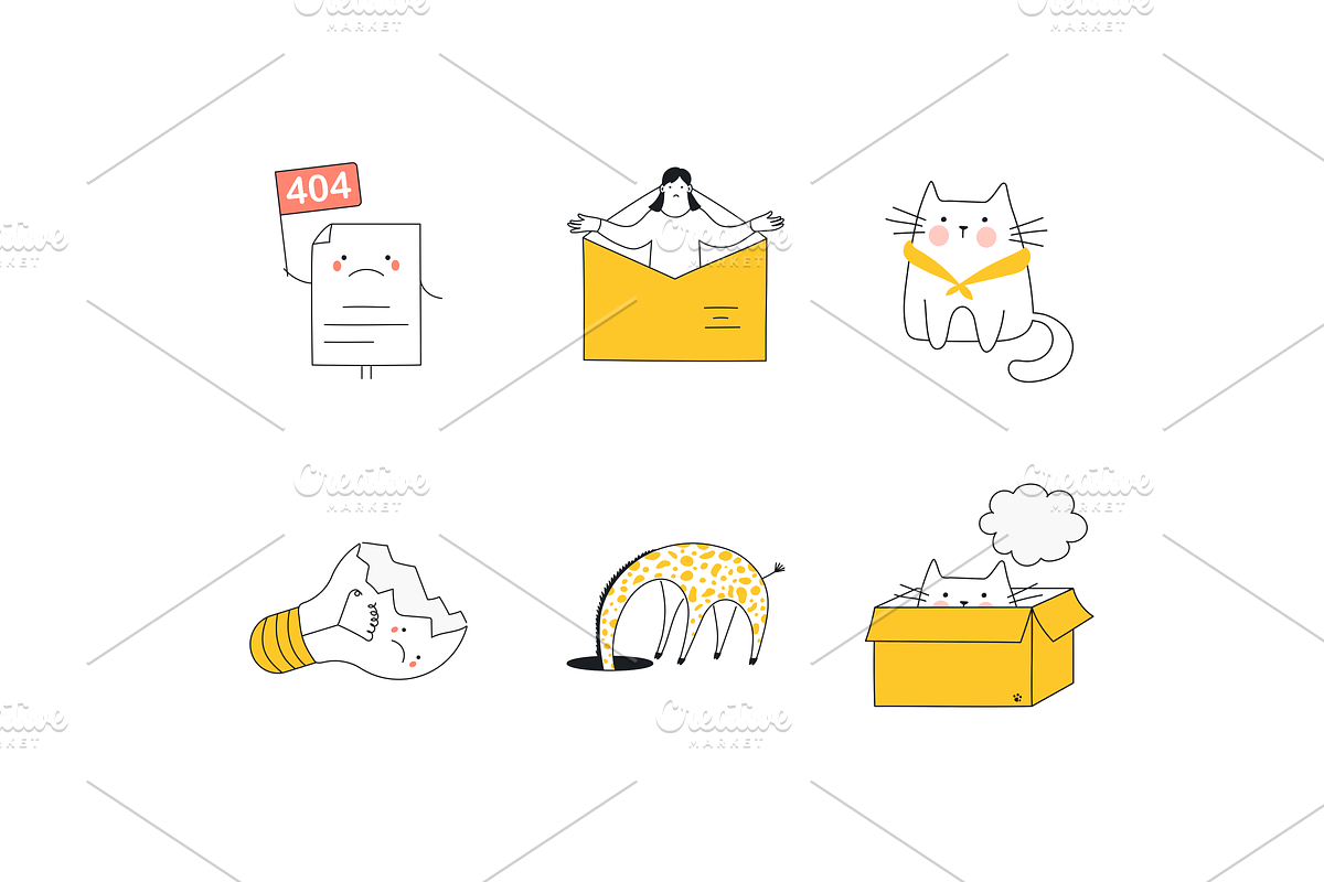 24 Cute 404 Illustrations. Chaos Cat, an Empty State Illustration by BadBrother (Photo 12 of 14)