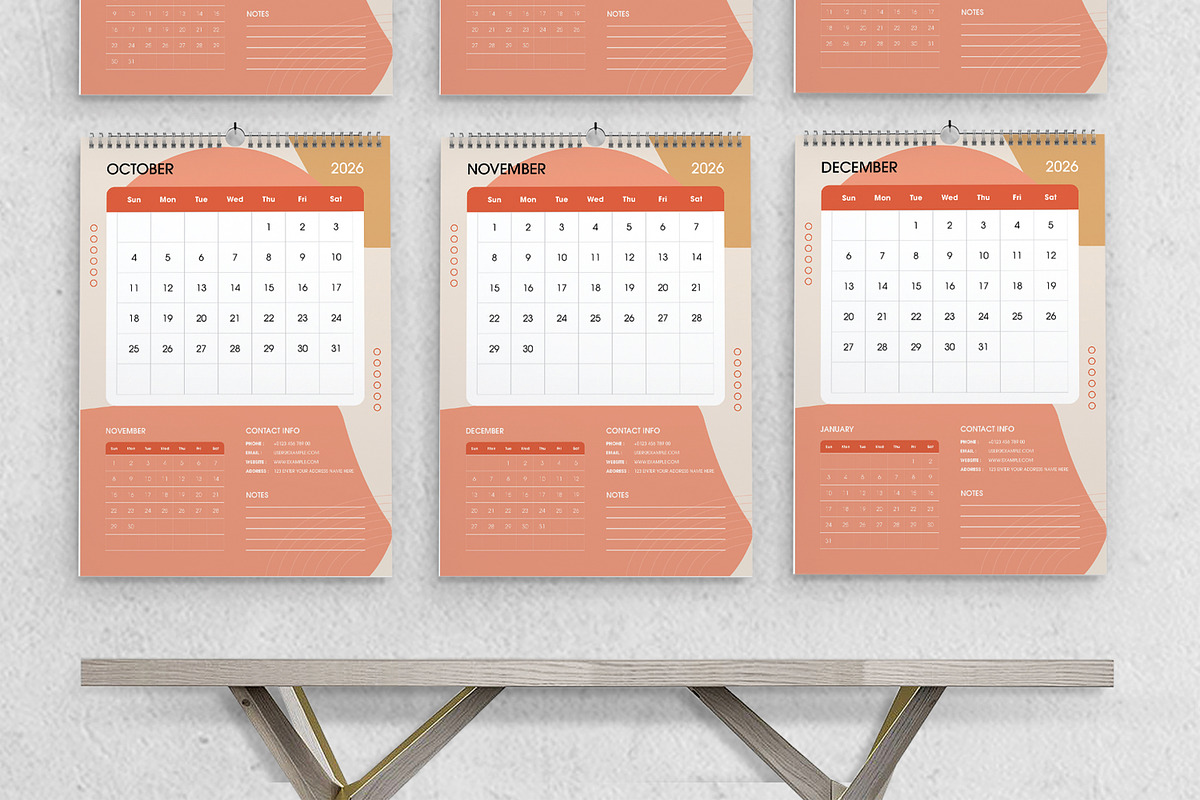 Minimal 2026 Wall Calendar Template preview 4