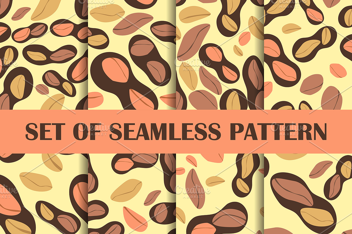 Peanut set of seamless pattern, a Pattern Graphic by Andy Vinnikov