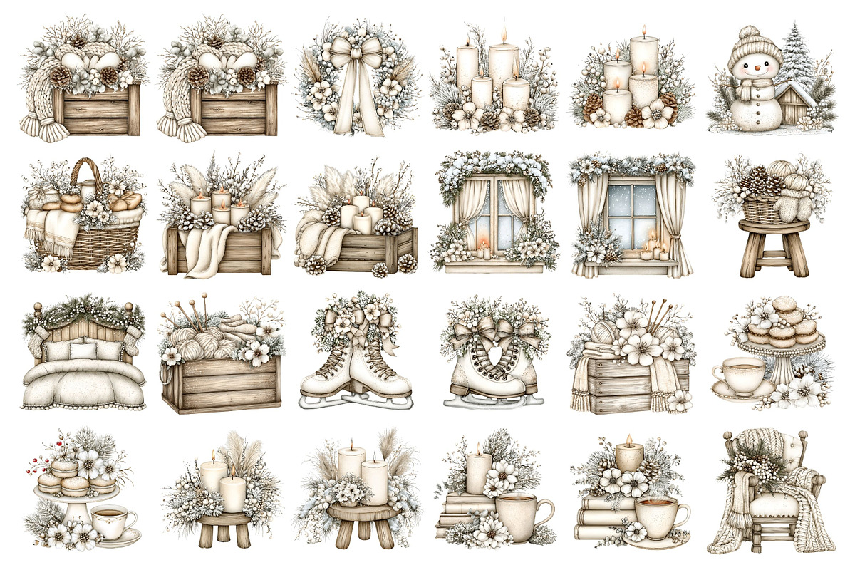 Cozy Winter Watercolor Clipart, a Seasonal Illustration by Nicolle's Colorful Art (Photo 6 of 8)