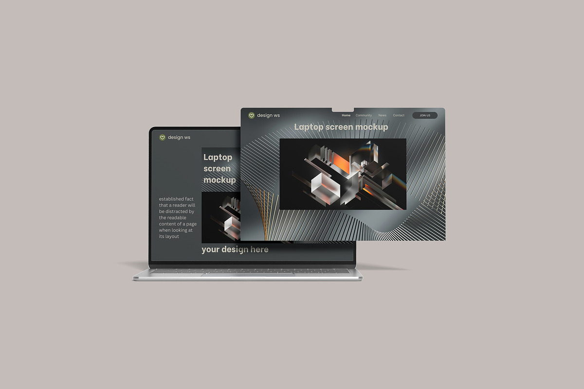 Laptop Screen Mockup, a Mac Mockup by swsi-studio (Photo 3 of 8)