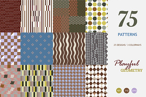 Playful Geometry - Pattern Bundle, a Pattern Graphic by InaCorart
