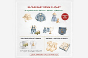 Safari Baby Denim Clipart Bundle, a Seasonal Illustration by Tanya Kart (Thumbnail 3 of 5)