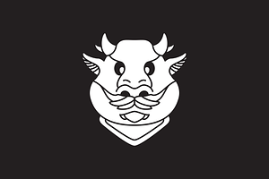 head dragon cartoon old logo design, a Branding & Logo Template by devastd
