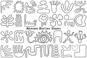 Hand Drawn Abstract Outlined Shapes