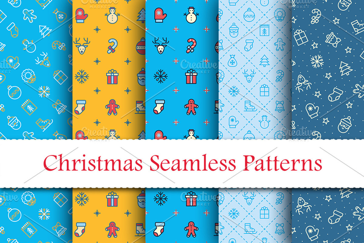 Christmas seamless patterns, a Pattern Graphic by tetiana.svirska (Photo 1 of 2)