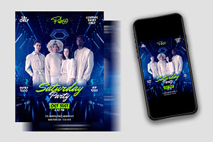 Saturday Night Party Flyer PSD, a Flyer Template by Posterfello