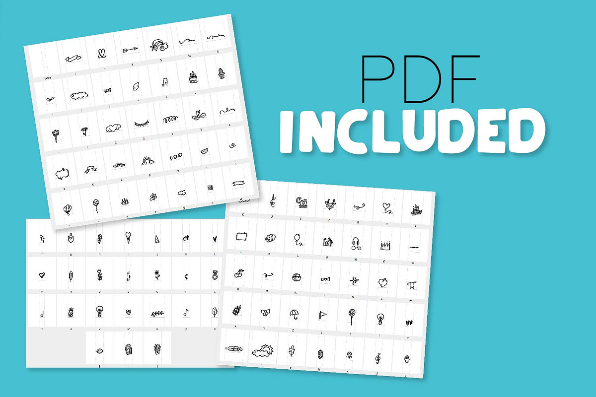 Doodle Font - With 90 Dingbats preview 2