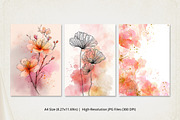 Pink Watercolor Boho Floral Wall Art, a Poster Template by Pixeness Studio (Thumbnail 2 of 2)