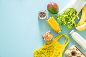 Zero waste shopping concept  containing grocery, zero waste, and shopping