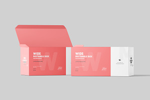 Wide Rectangle Box Packaging Mockup