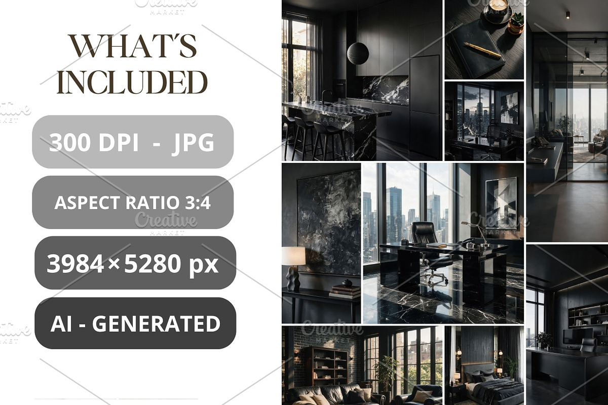 Black Interior Stock Photos, an Architecture Photo by Selenique Studio (Photo 3 of 14)