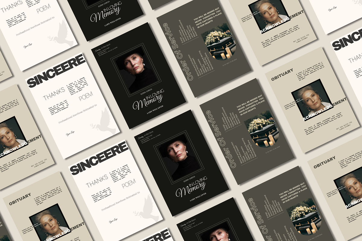Funeral Program Canva Template, an Invitation Template by Prodesign (Photo 2 of 4)