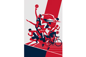 Dynamic Multi-Sport Athletes in, a Graphic by tilialucida