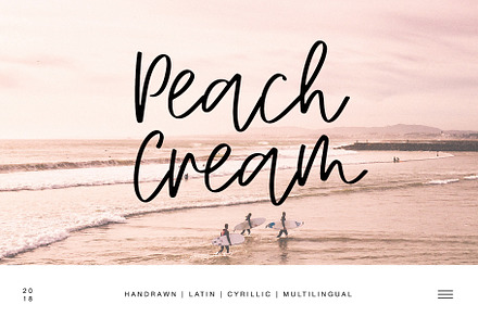 Peach Cream Latin & Cyrillic, a Handwritten Font by supfonts