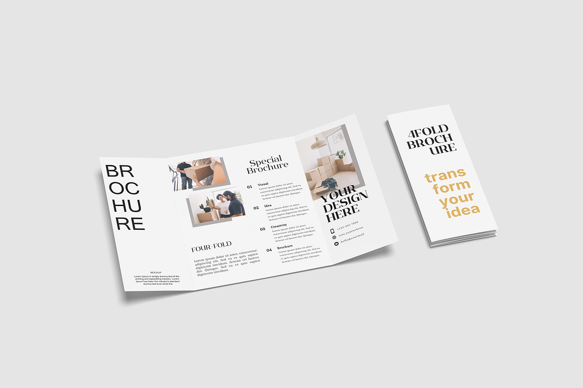 Four-Fold (4 fold) Brochure Mockups, a Books & Magazine Mockup by Lxadesign (Photo 2 of 14)