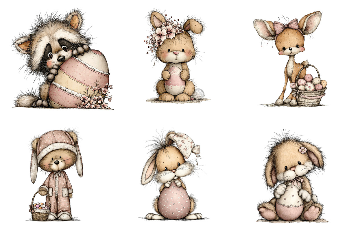 Woodland easter animals, an Illustration by CreationArt (Photo 5 of 5)