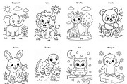 Cute Animals Coloring Book for Kids, an Animal Illustration by digital.incubator.yum (Thumbnail 2 of 3)