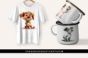 Funny Cartoon Dog PNG Clipart Set, an Animal Illustration by Geniecreativestudio (Thumbnail 7 of 9)
