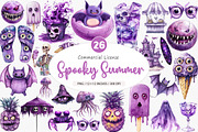 Watercolor Spooky Summer PNG, an Illustration by SinaCreation (Thumbnail 1 of 5)