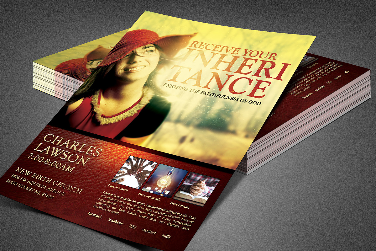 Inheritance Church Flyer Template, a Flyer Template by loswl