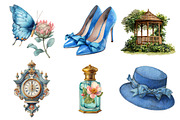 Vintage Blue Wonderland Clipart, an Illustration by Design Market (Thumbnail 2 of 3)