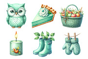 Mint Fresh Green Autumn Clipart, an Illustration by Daily.Designs (Thumbnail 2 of 5)