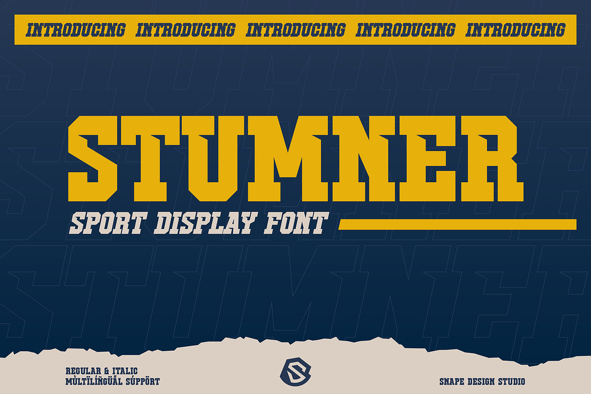 Stumner - Sport Display Font, a Serif Font by Snape Design Studio (Photo 1 of 12)