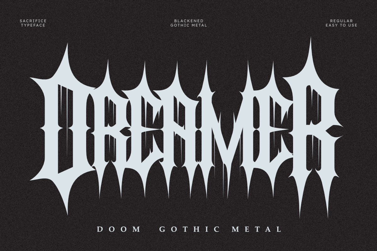 Sacrifice - Gothic Metal Font, a Symbol Font by Masyafi Studio (Photo 7 of 9)