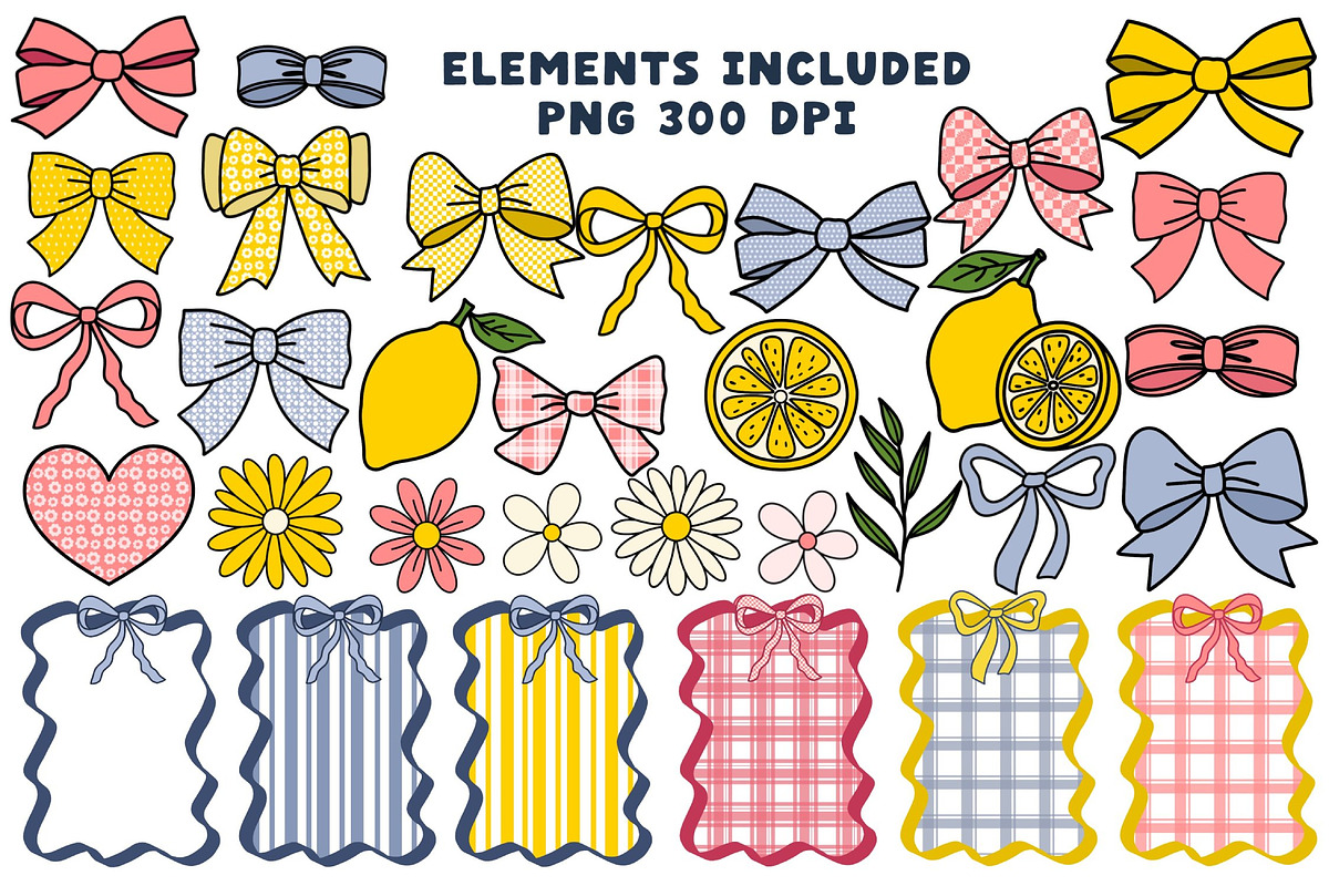 Lemon Coquette Clipart & Patterns, an Object Graphic by Brush Lab (Photo 2 of 4)