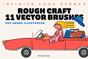 Rough Craft 11 VECTOR Brushes, a Brush Add-On by Studio Mei Design (Thumbnail 1 of 13)