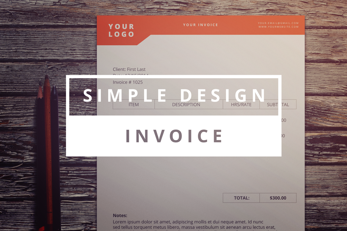 Simple Design Invoice, a Stationery Template by N A T H A N T H O M S O N (Photo 1 of 2)