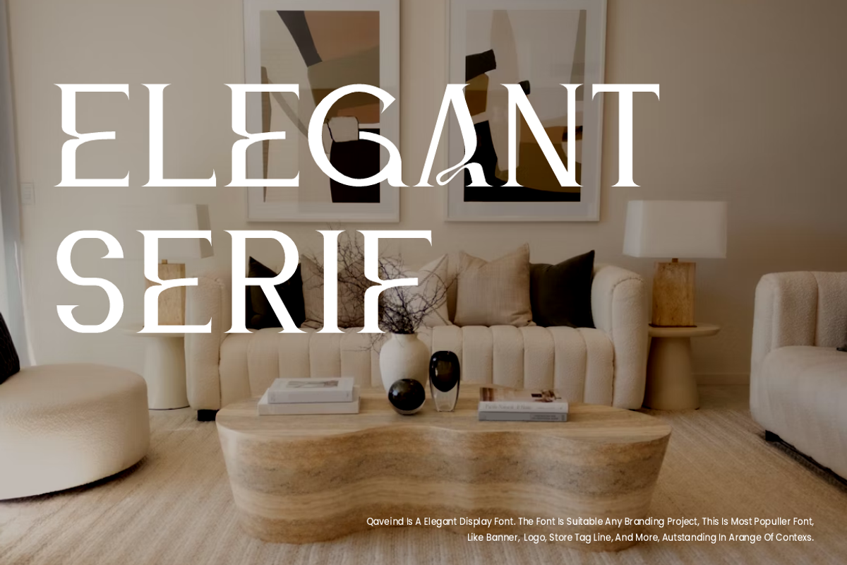 Qaveind - Elegant Serif Font, a Serif Font by QR Design Studio (Photo 2 of 6)