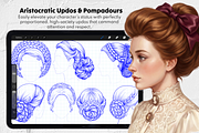 Victorian Hair Procreate Stamps, a Brush Add-On by Selentaori Studio (Thumbnail 7 of 12)