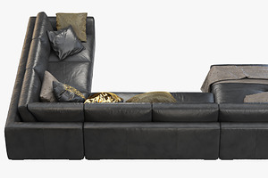 Modena Taper Arm U-Sofa Chaise Sofa