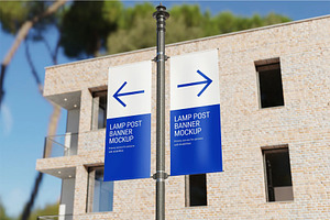 Lamp Post Banner Mockup, an Advertising Mockup by zippypixelstudio