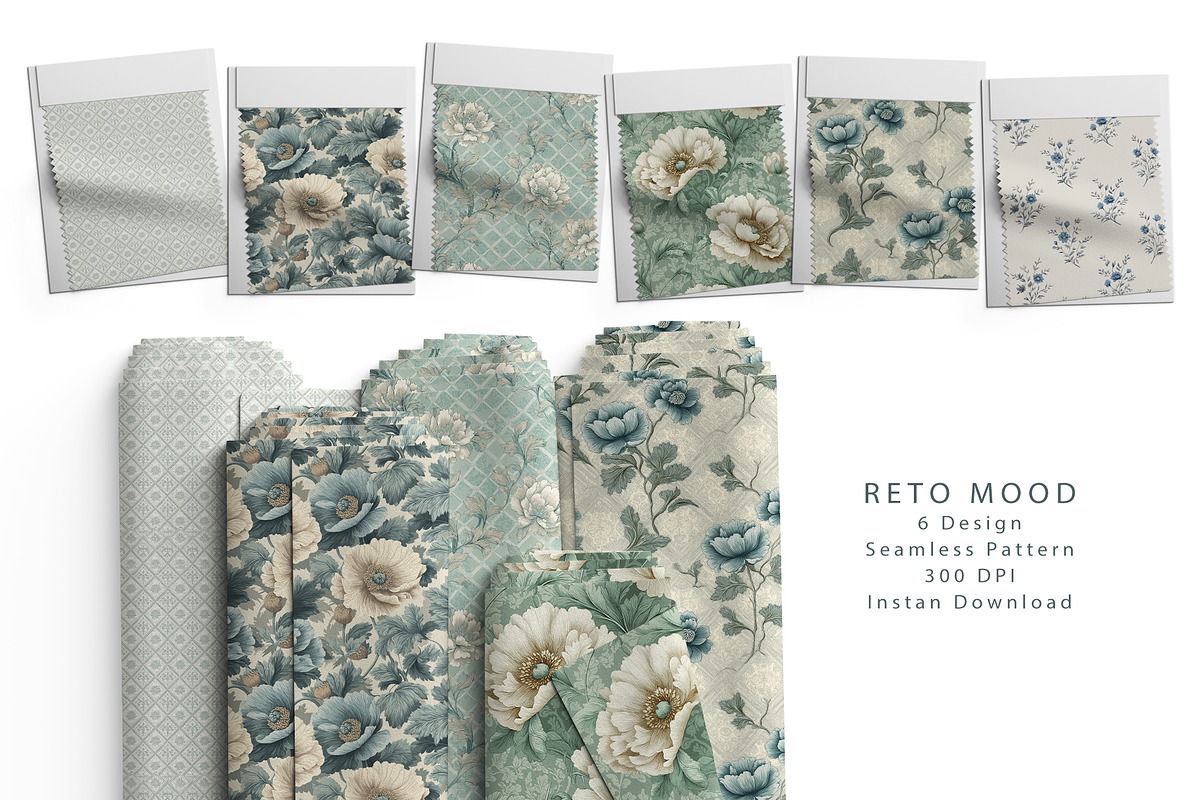 6 Seamless Pattern: Reto Mood, a Pattern Graphic by StudioCitra (Photo 1 of 10)