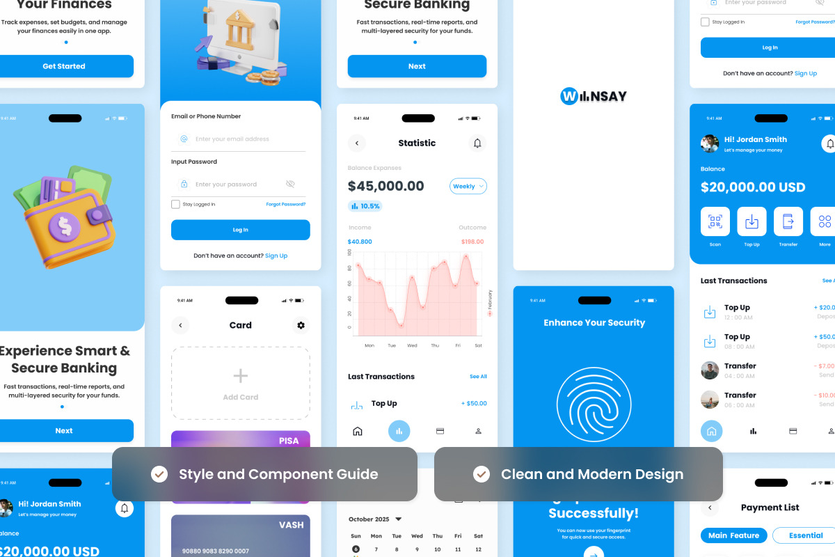 Winsay - App UI Kit for Digital Bank, an App Template by twinstd (Photo 3 of 5)