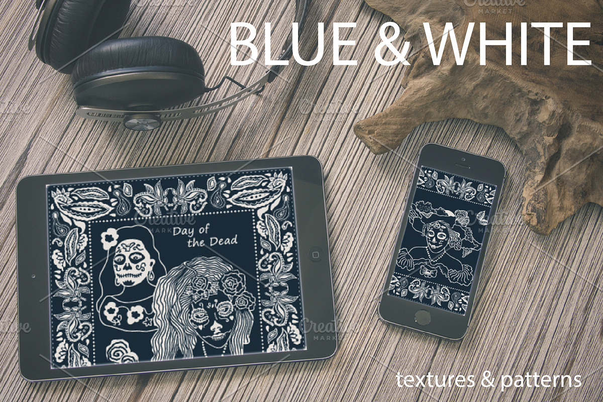 Blue and White Textures and Patterns, a Texture Graphic by Svetlana Kononova (Photo 7 of 7)