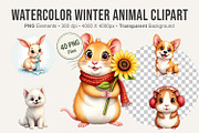 Watercolor Winter Animal Clipart, an Animal Illustration by Artnoy (Thumbnail 1 of 8)