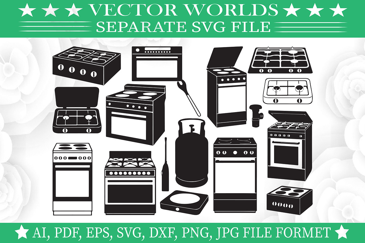 Stove Set SVG, Stove Set SVG, an Object Graphic by VectorWorlds (Photo 1 of 3)