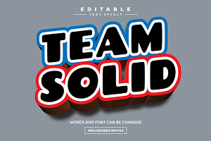 Team Solid 3D Editable Text Effect