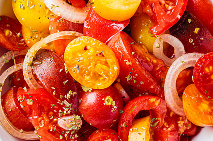 Summer red and yellow tomatoes salad, a Food & Drink Photo by vaaseenaa